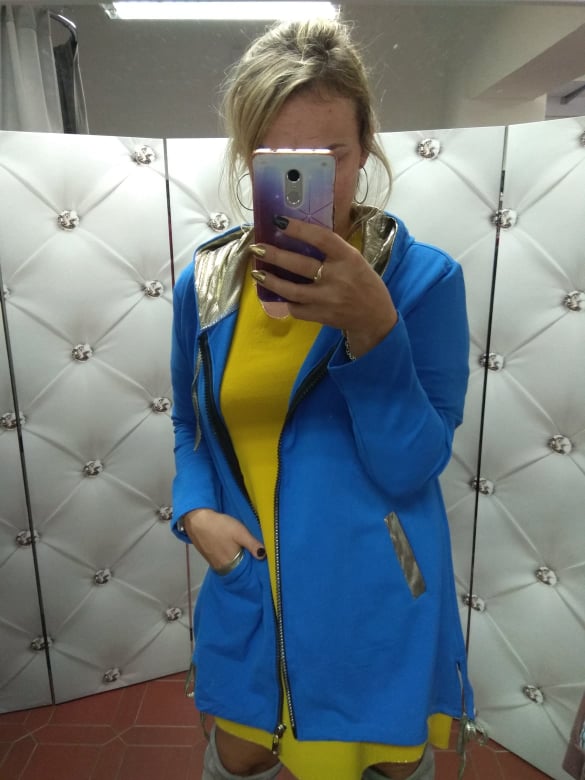 Dámská bavlněná OVERSIZE bunda delší lahvově zelená