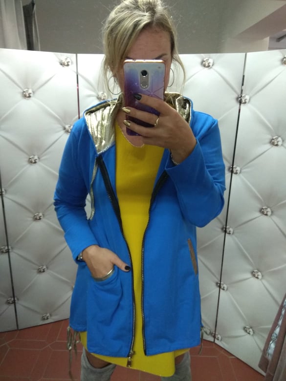 Dámská bavlněná OVERSIZE bunda delší lahvově zelená