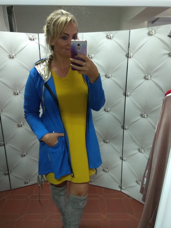 Dámská bavlněná OVERSIZE bunda delší lahvově zelená
