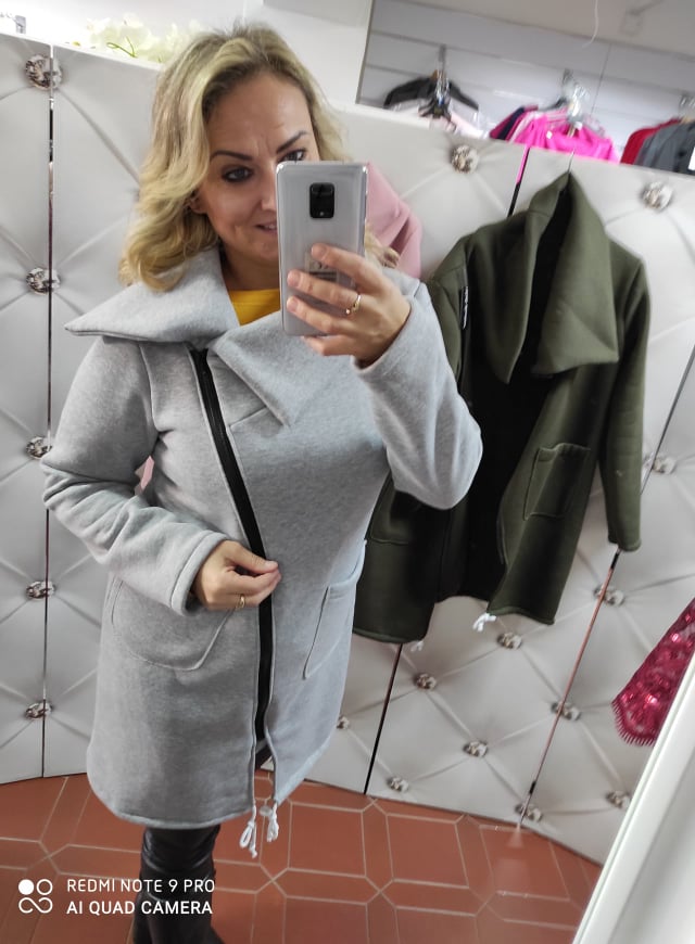 Sportovní oversize kabátek šedá