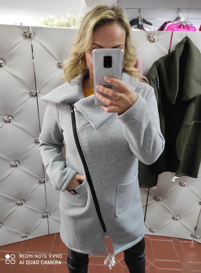 Sportovní oversize kabátek šedá