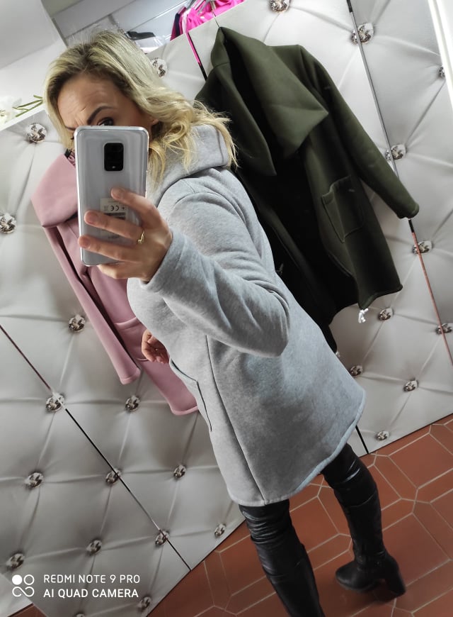 Sportovní oversize kabátek šedá