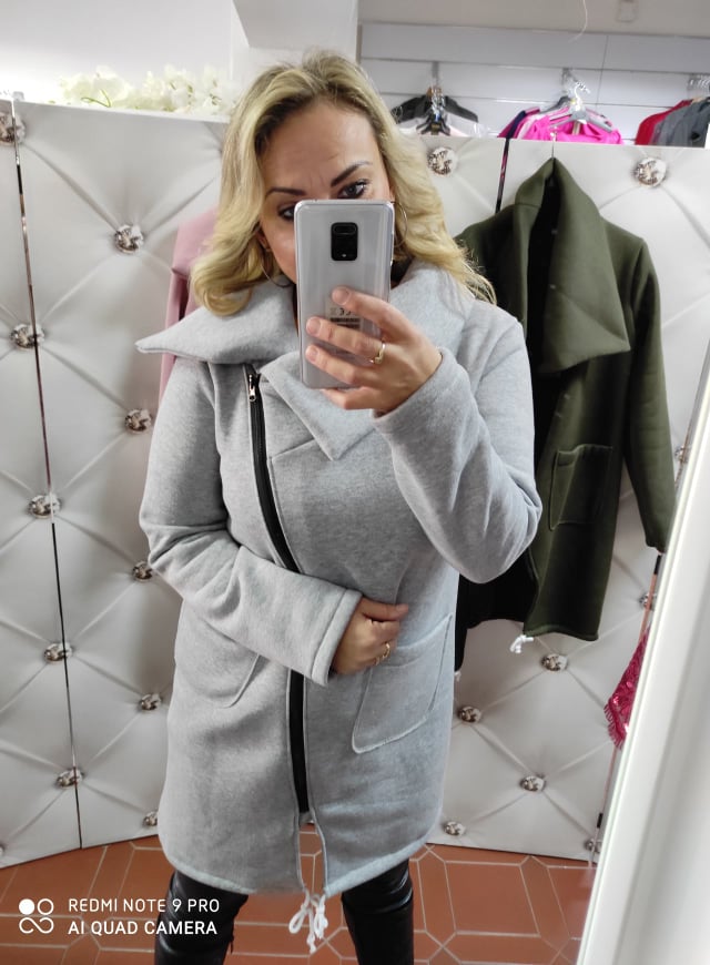 Sportovní oversize kabátek šedá