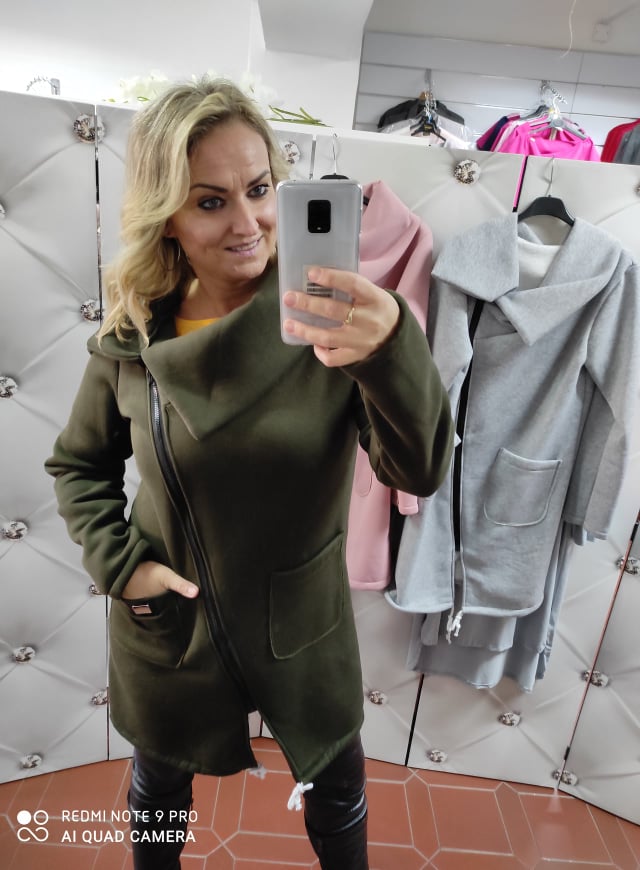 Sportovní oversize kabátek khaki