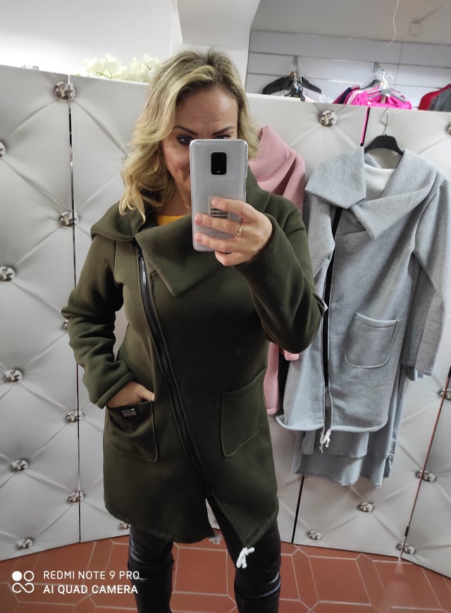 Sportovní oversize kabátek khaki