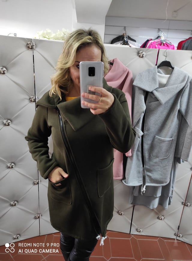 Sportovní oversize kabátek khaki