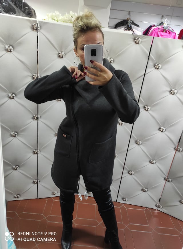 Sportovní oversize kabátek šedý