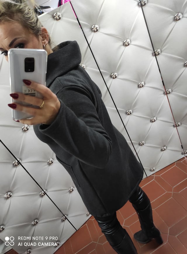 Sportovní oversize kabátek šedý