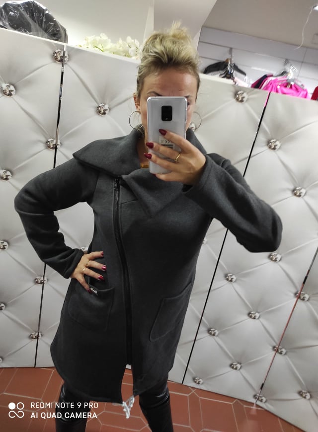 Sportovní oversize kabátek šedý