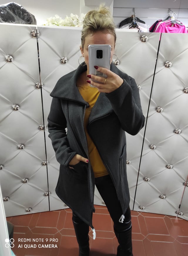 Sportovní oversize kabátek šedý