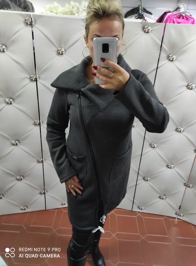 Sportovní oversize kabátek šedý