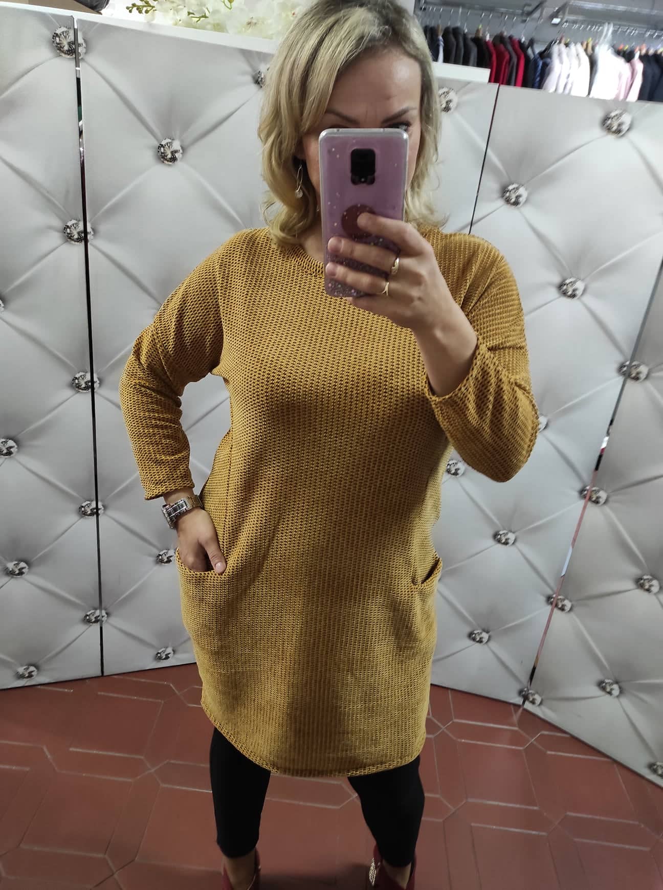 Dámské šaty/tunika hořčicové
