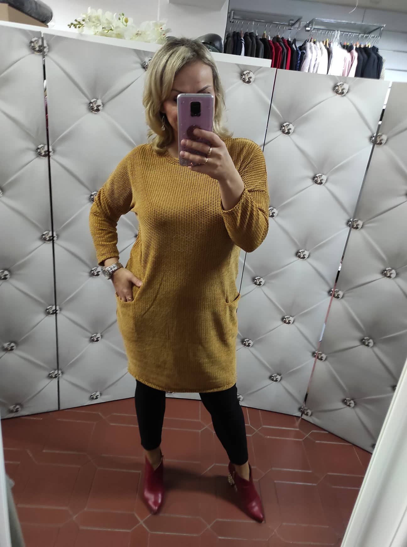 Dámské šaty/tunika hořčicové