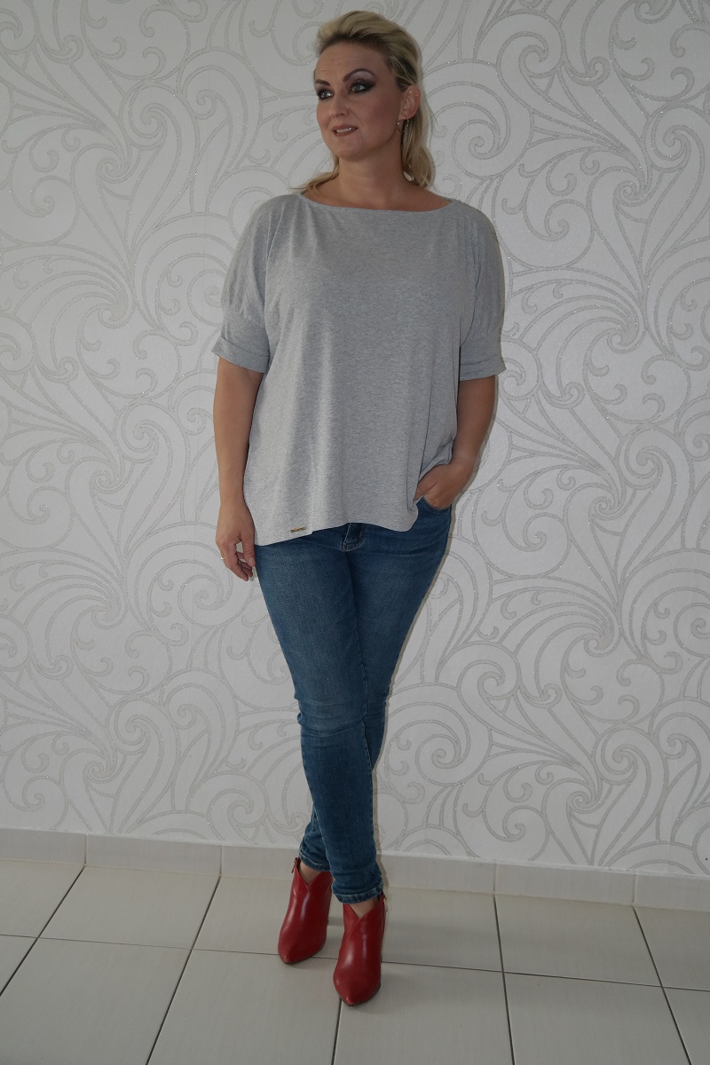 Dámské triko oversize šedé