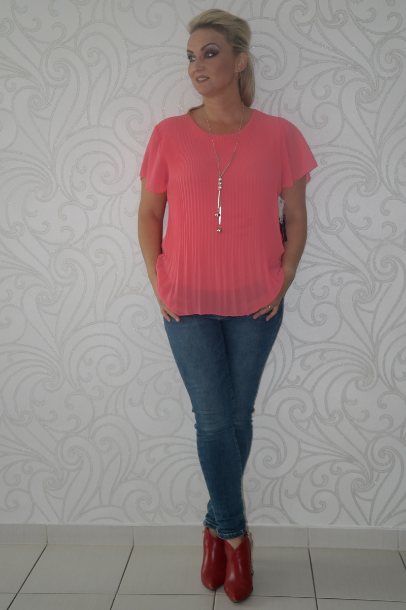 Dámské triko Plus Size lososové