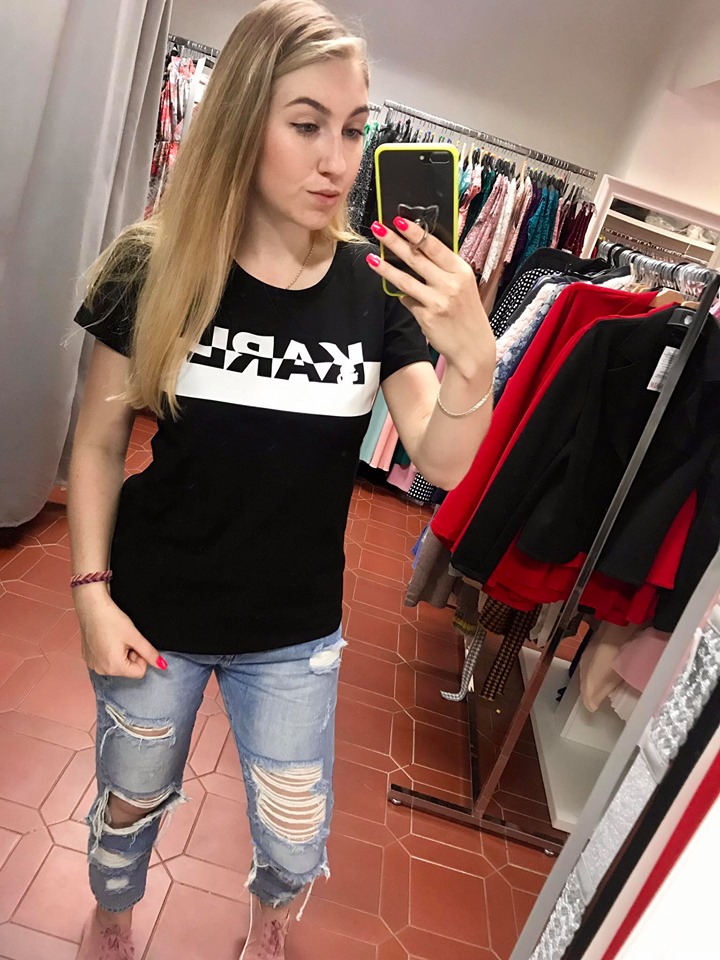 Dámské bavlněné triko Karl černé