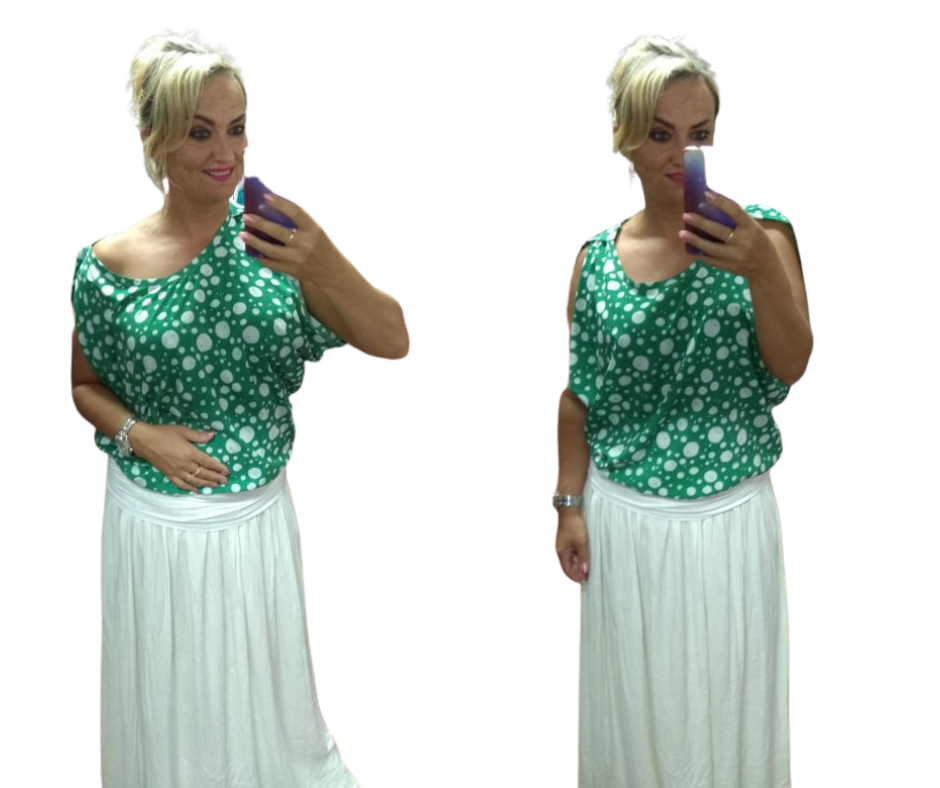 Tunika Fashion Mam zelená s bílými puntíky