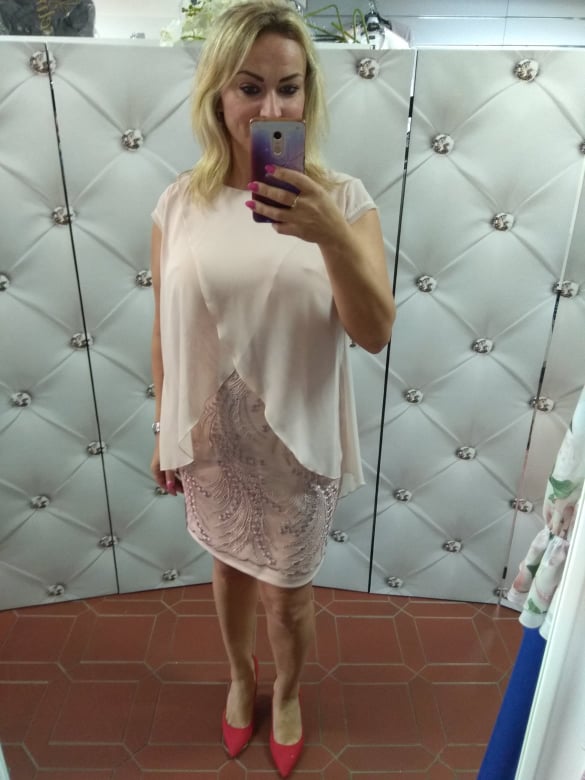 Elegantní pouzdrové šaty Anita starorůžové
