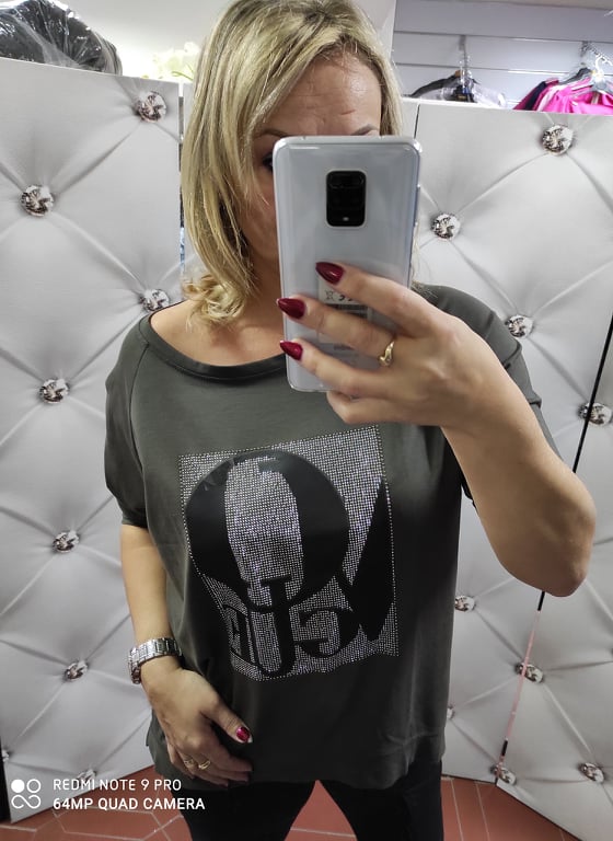 Dámské plus size triko khaki