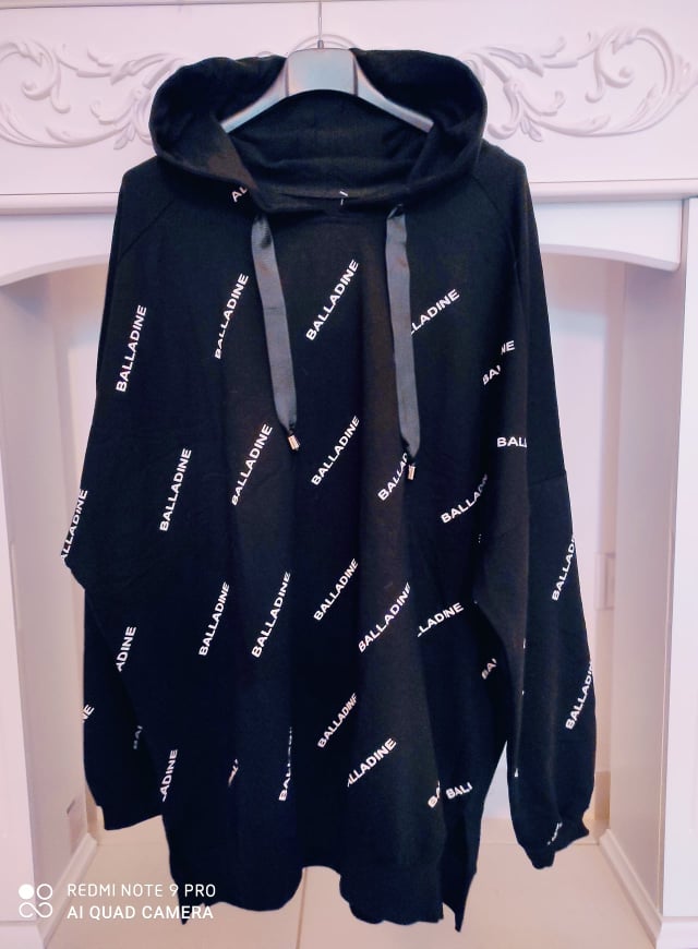 Dámská oversize mikina s kapucí černá