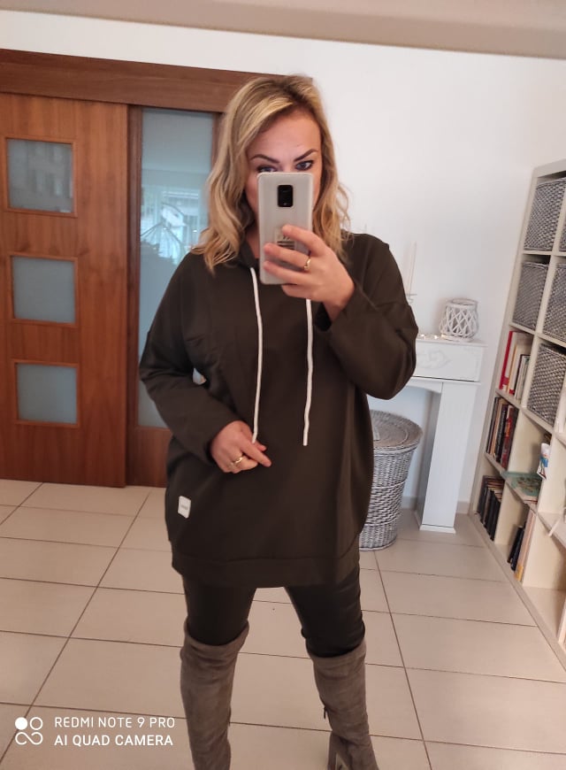 Dámská PLUS SIZE mikina khaki