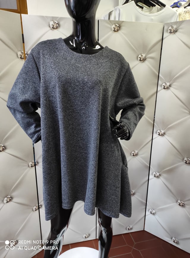 Dámská PLUS SIZE tunika šedá