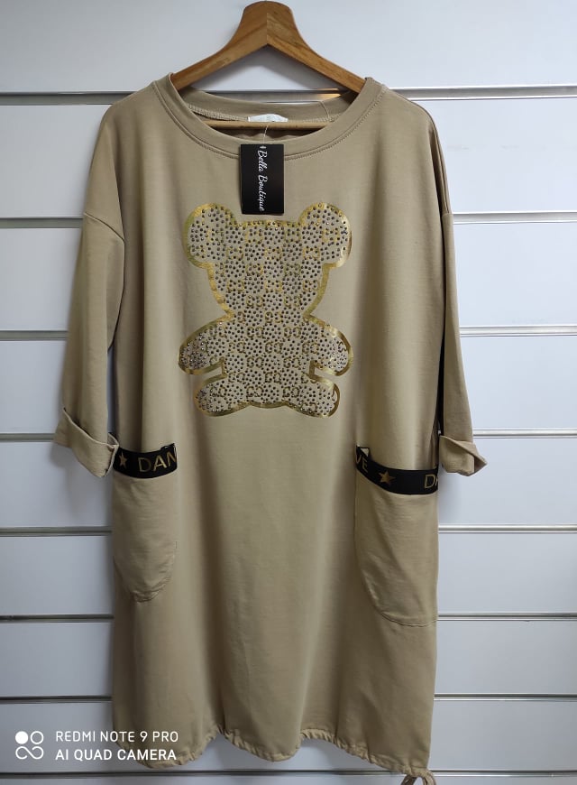 Dámská oversize tunika/šaty béžová