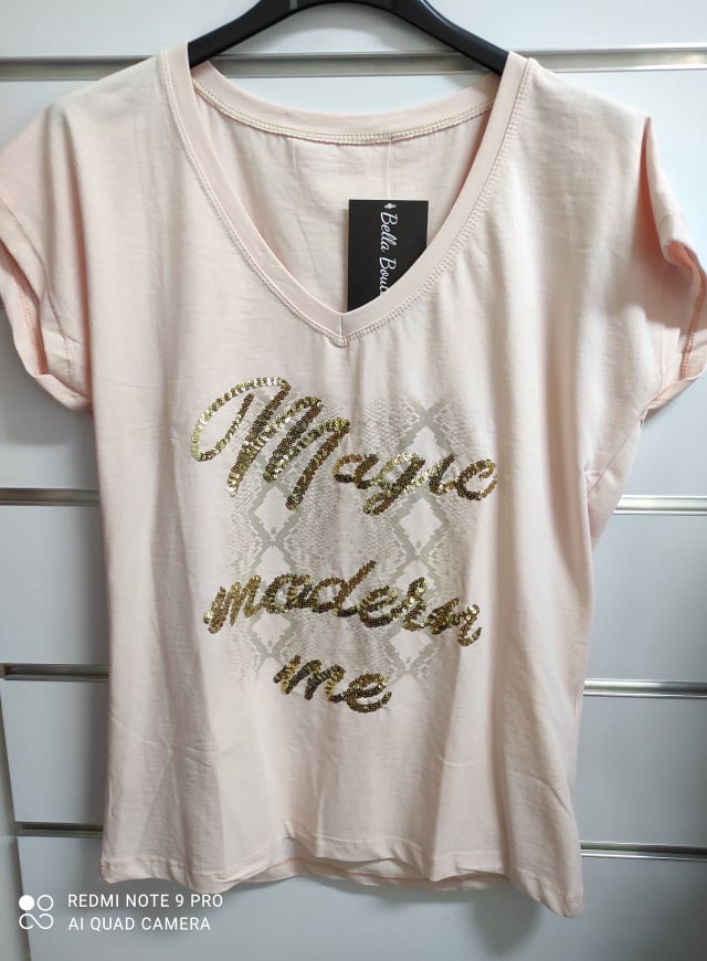 Dámské bavlněné triko Magic pastelové meruňkové
