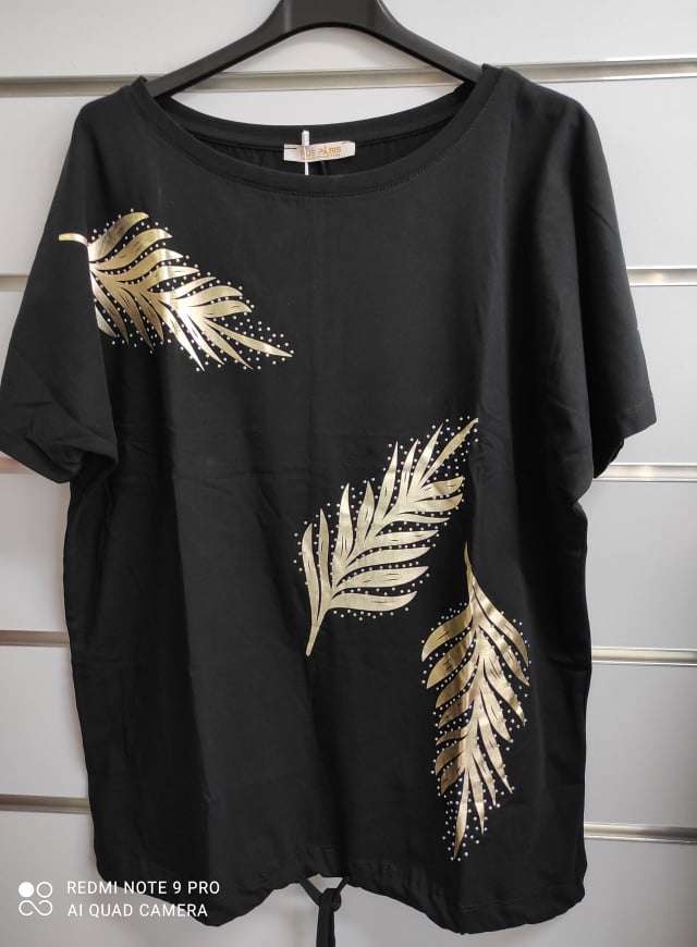 Dámské bavlněné PLUS SIZE triko černé