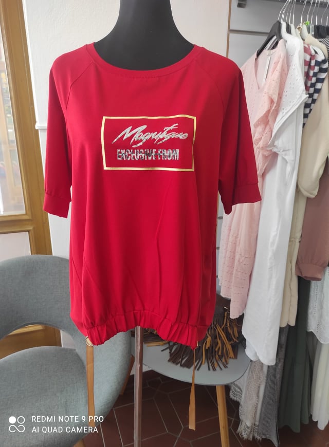 Dámské PLUS SIZE triko červené