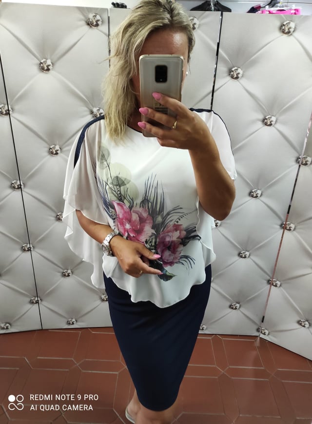 Dámské šaty Gloria modrobílé