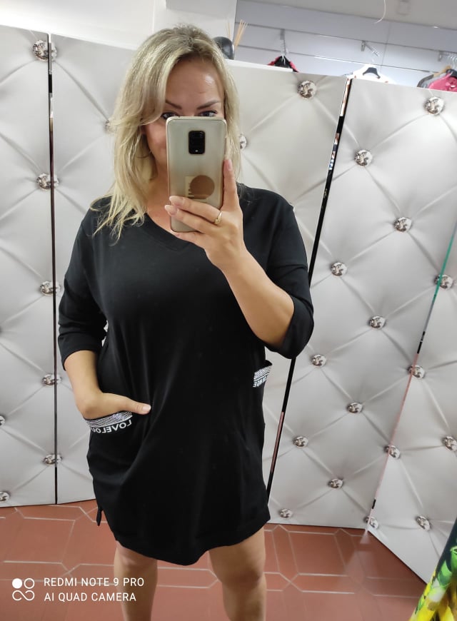 Dámské bavlněné OVERSIZE šaty černé