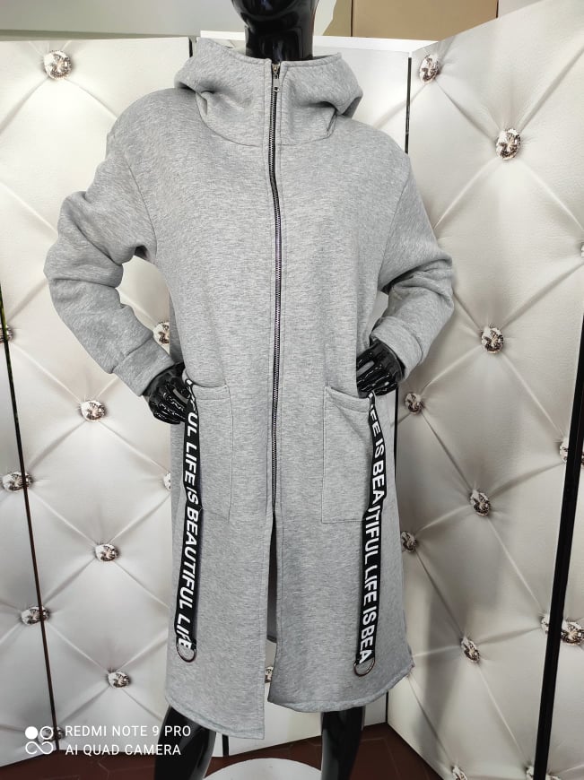 Hřejivá OVERSIZE mikinobunda šedá