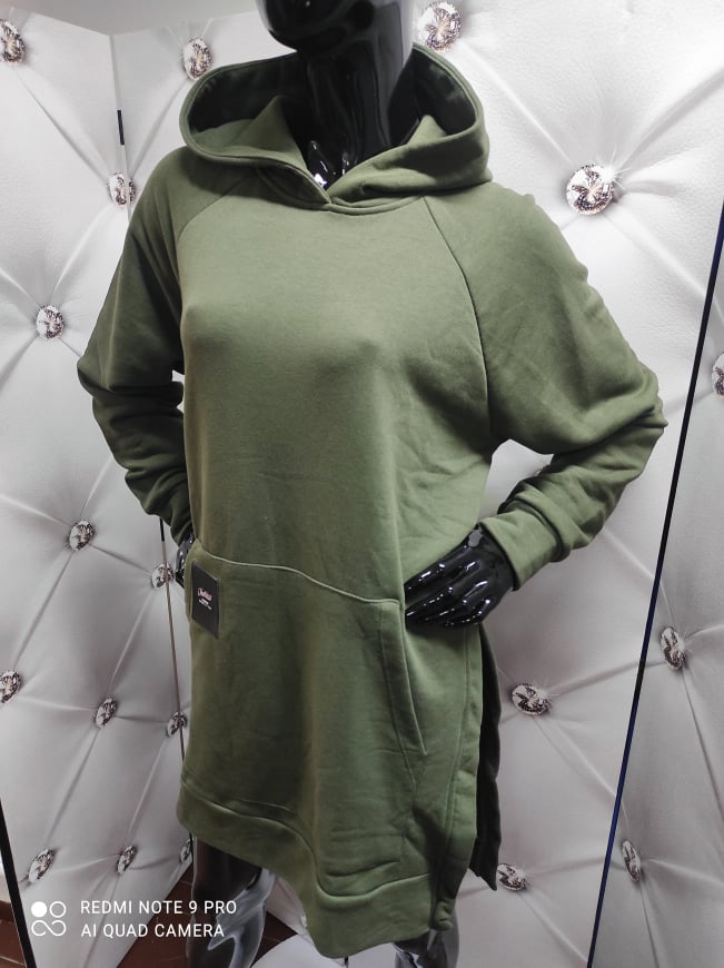 Dámská mikina/tunika PLUS SIZE khaki