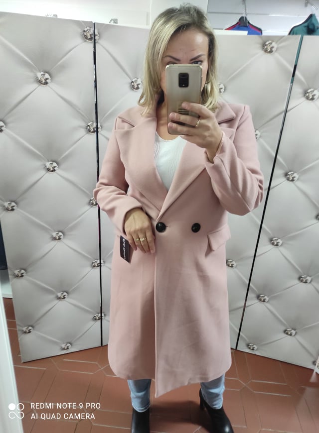 Dámský oversize kabát pudrový