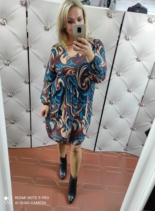 Dámské šifonové šaty áčkové IV vícebarevné