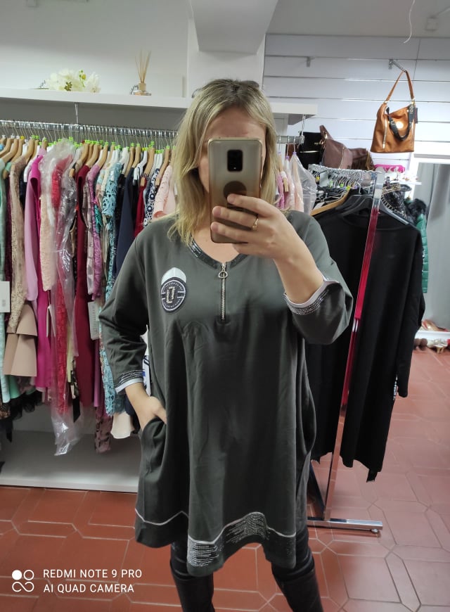 PLUS SIZE tunika tmavě šedá
