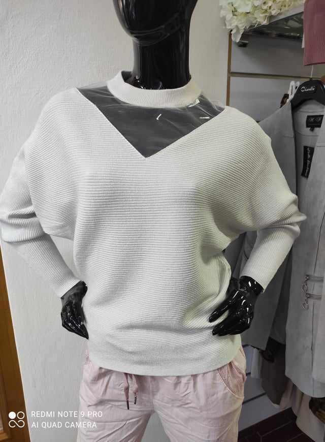 Stylová úpletová halenka světle šedá
