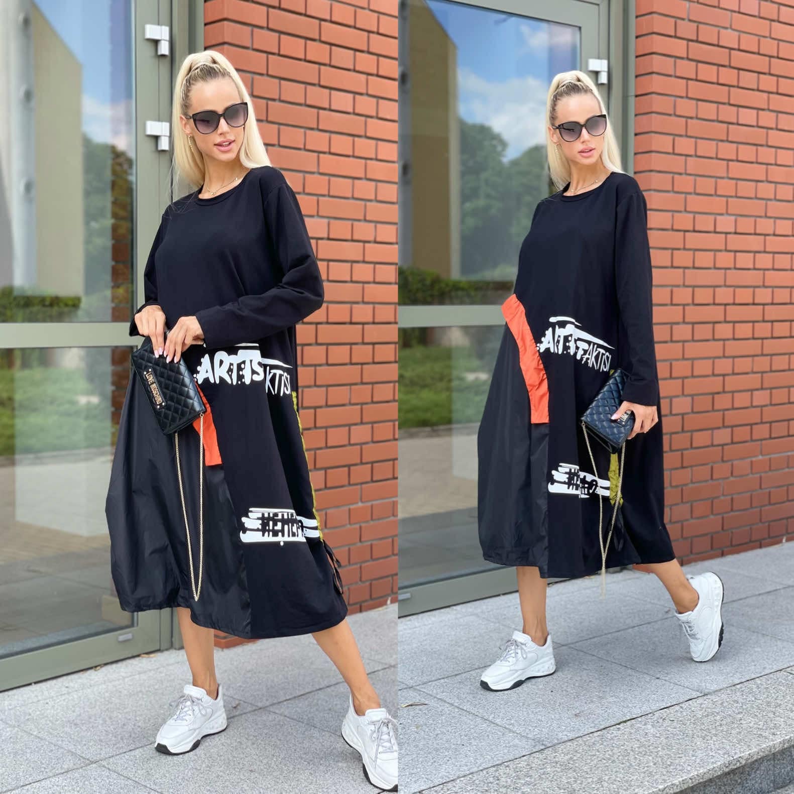 Stylové oversize šaty černé