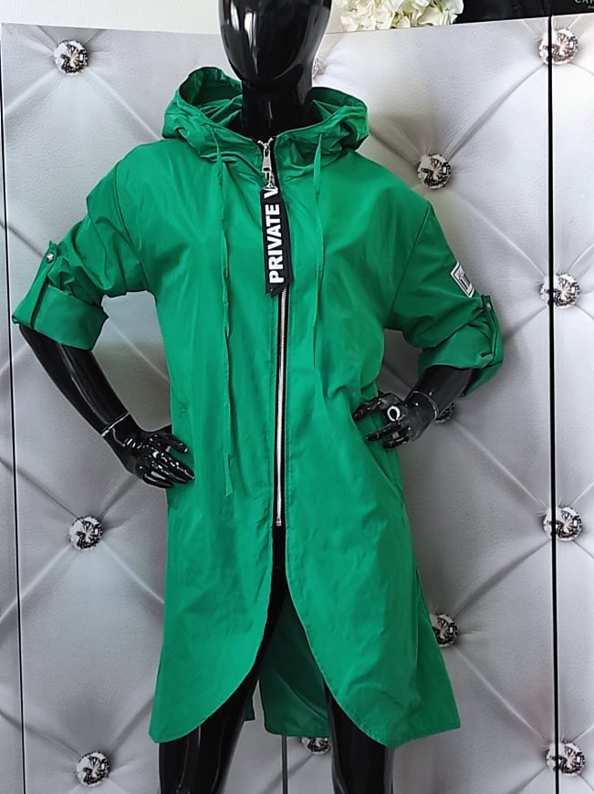 Dámská oversize větrovka zelená