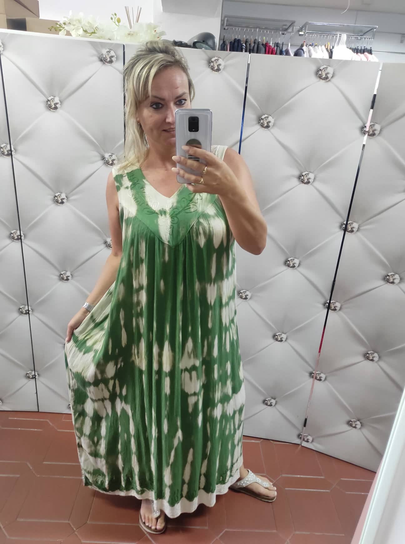 Letní PLUS SIZE maxi šaty zelené