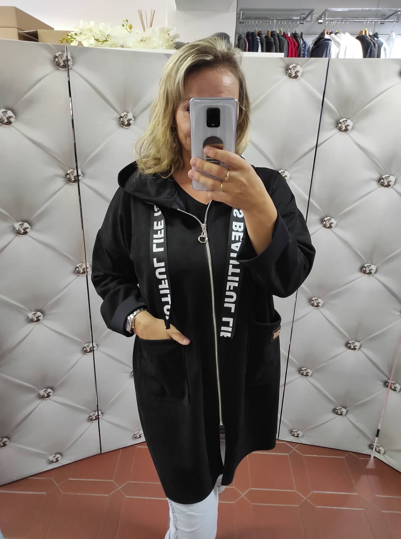 Dámská oversize semišová bunda černá
