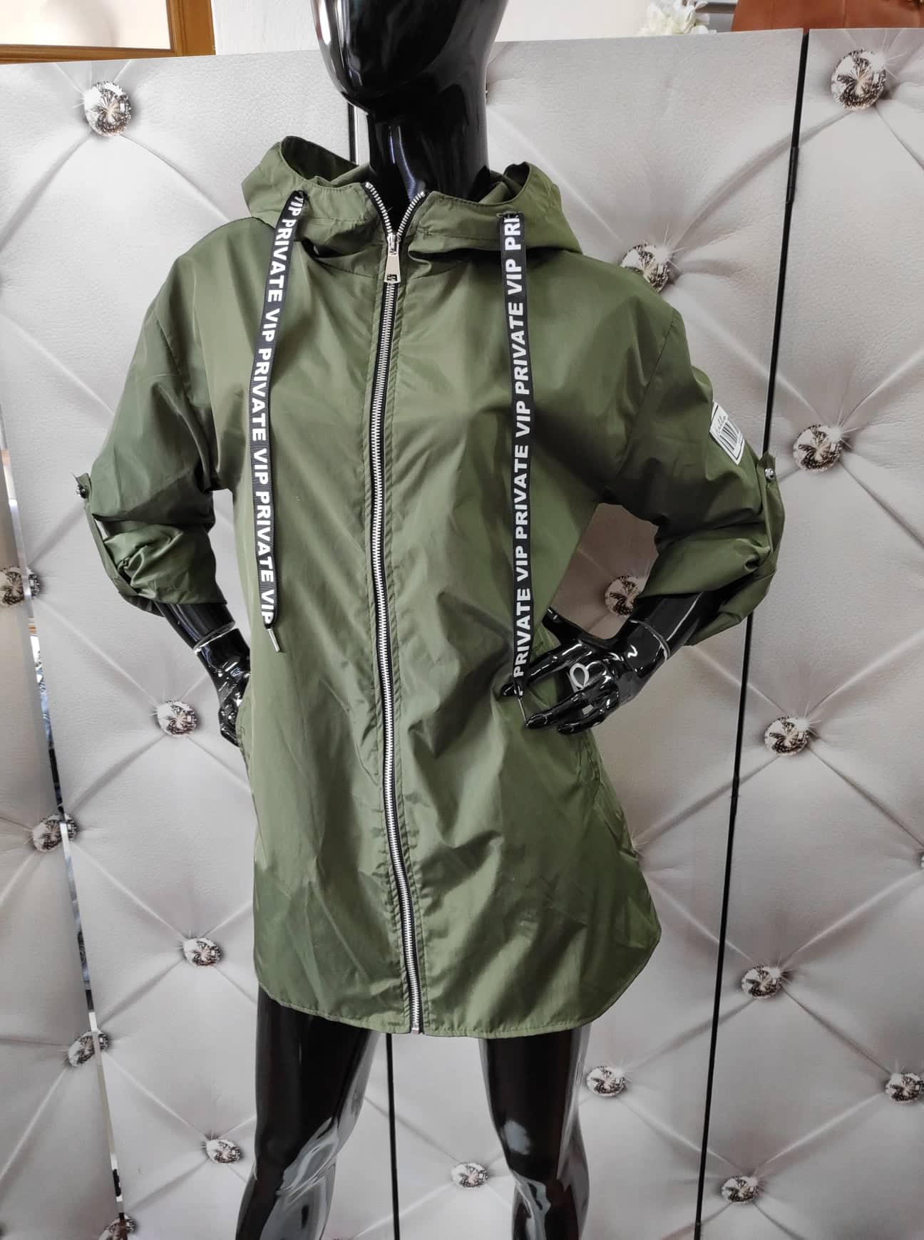 Dámská oversize větrovka khaki