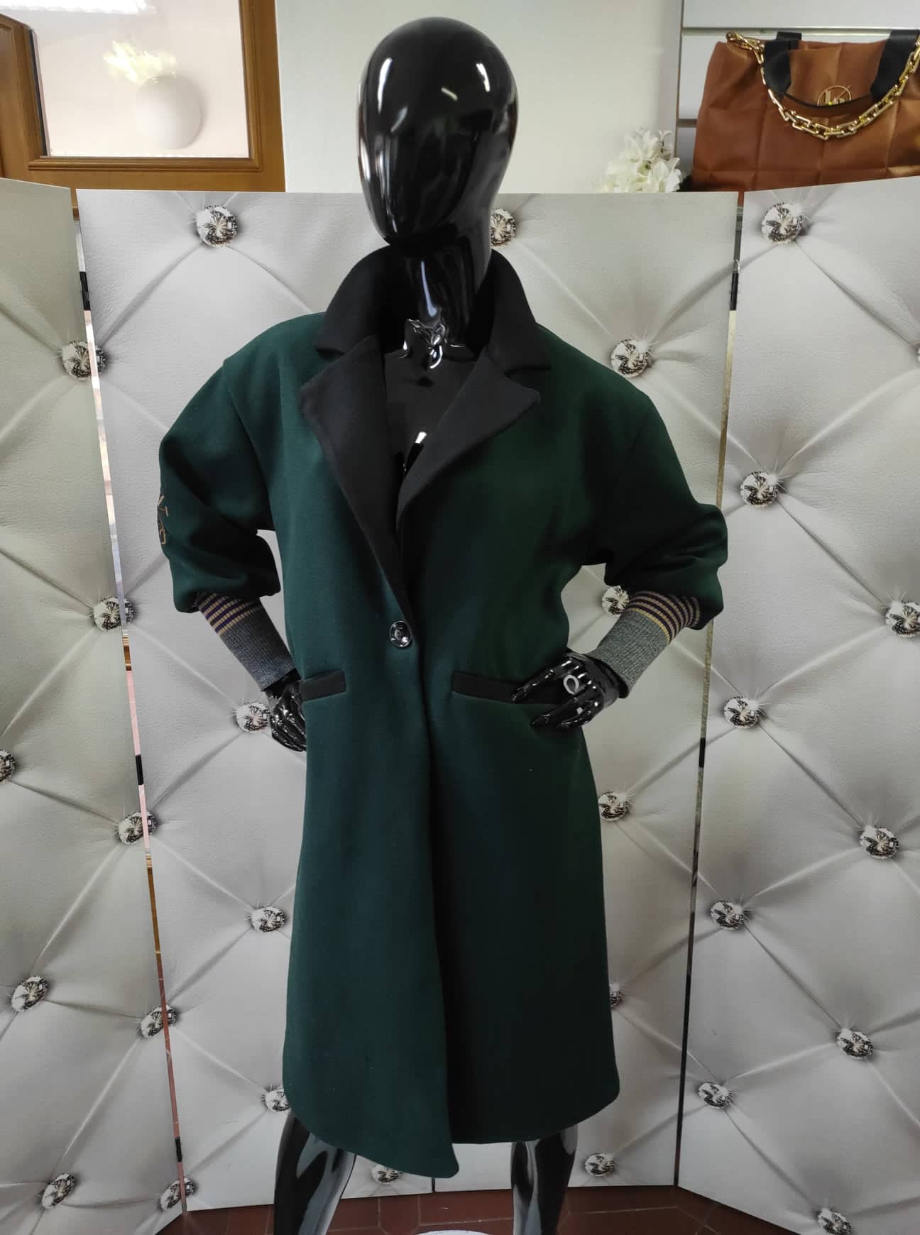 Dámský oversize stylový kabát zelený