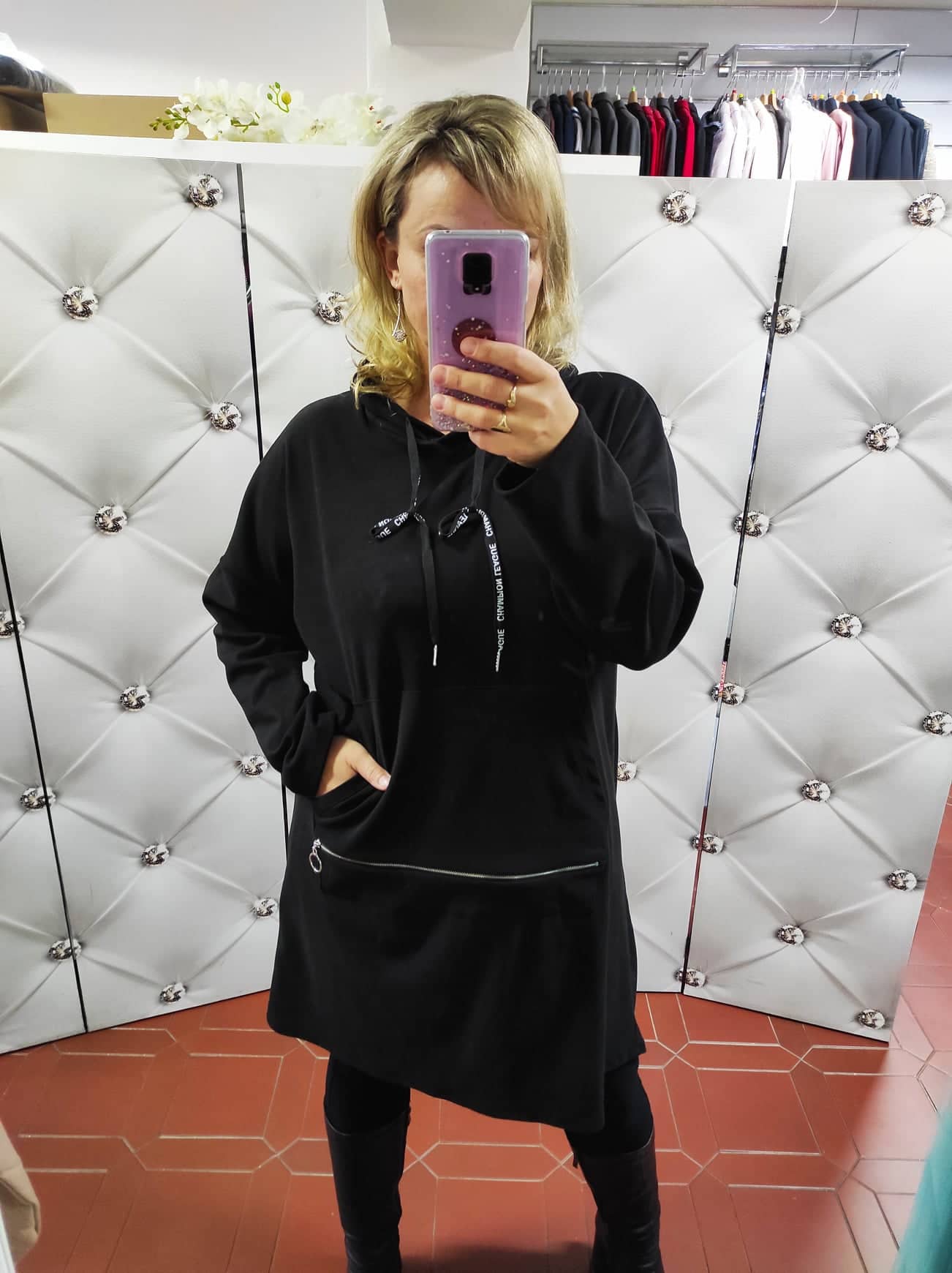 Dámská PLUS SIZE mikina/tunika/šaty černá
