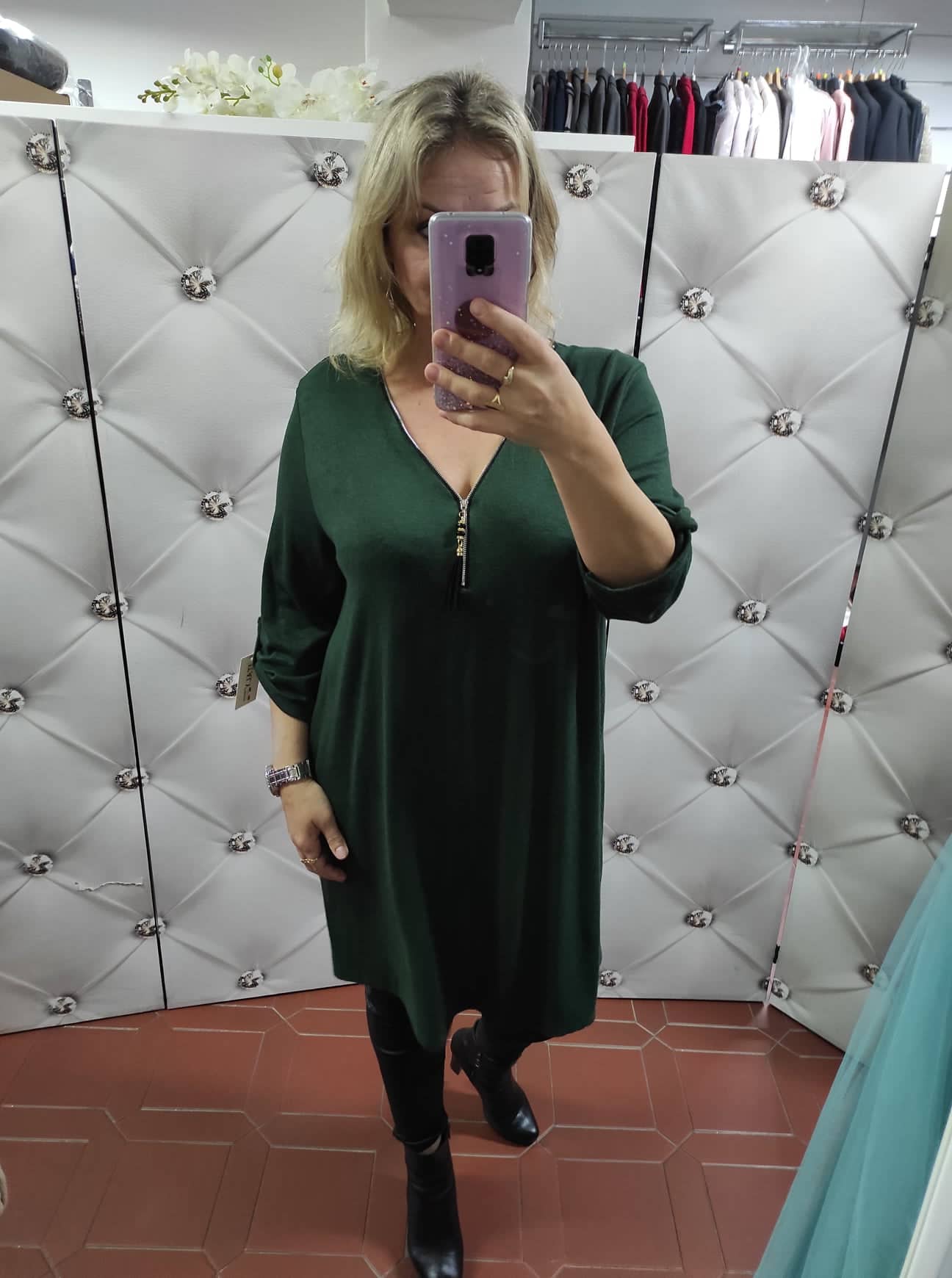 Dámská PLUS SIZE tunika zelená