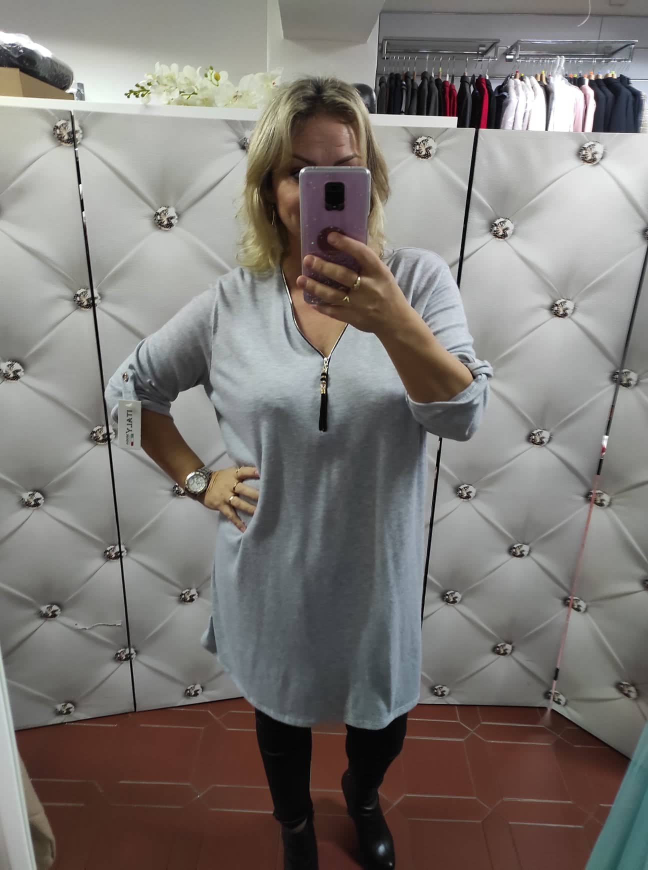 Dámská PLUS SIZE tunika šedá