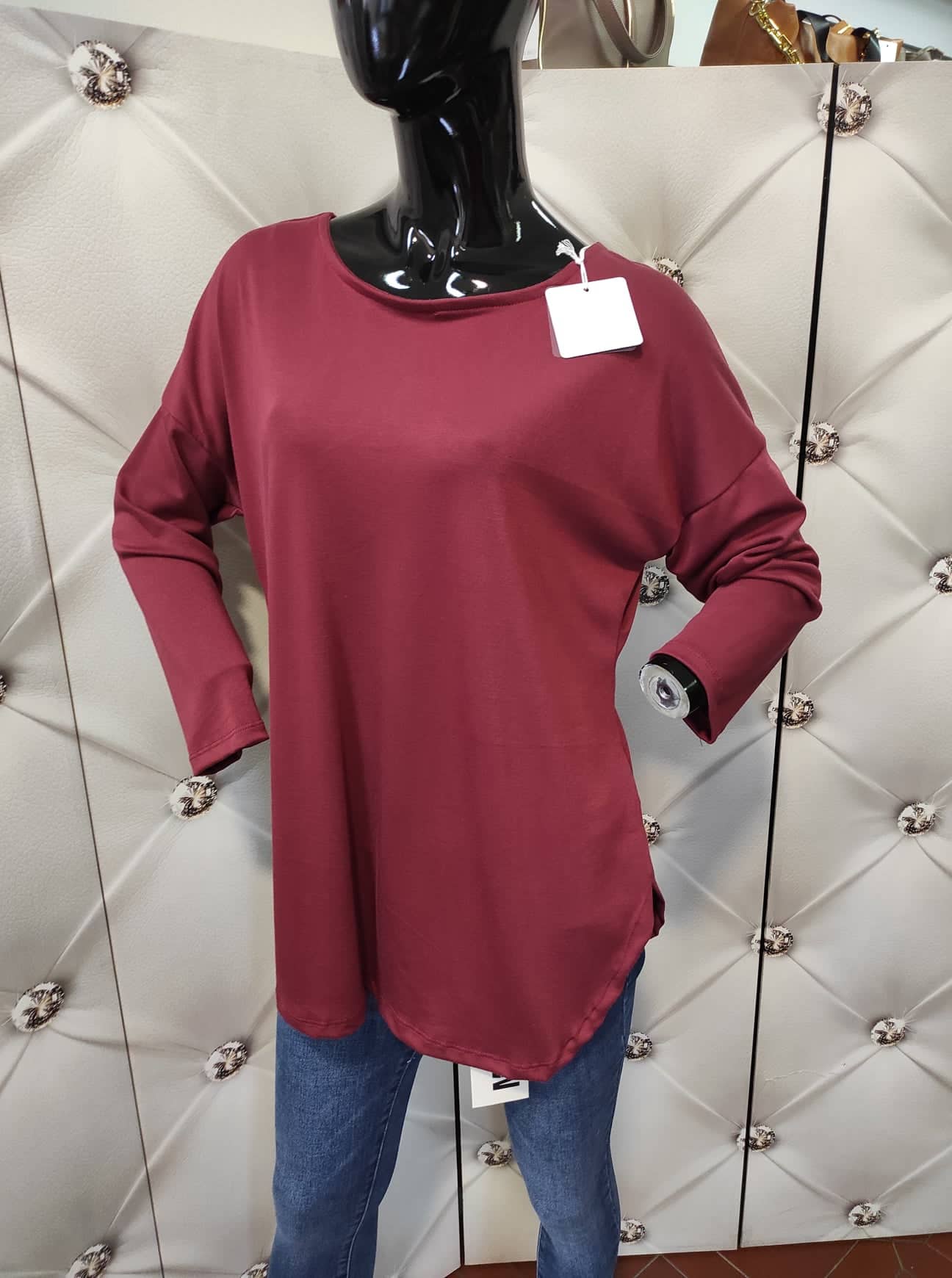 Dámská bavlněná halenka vínová