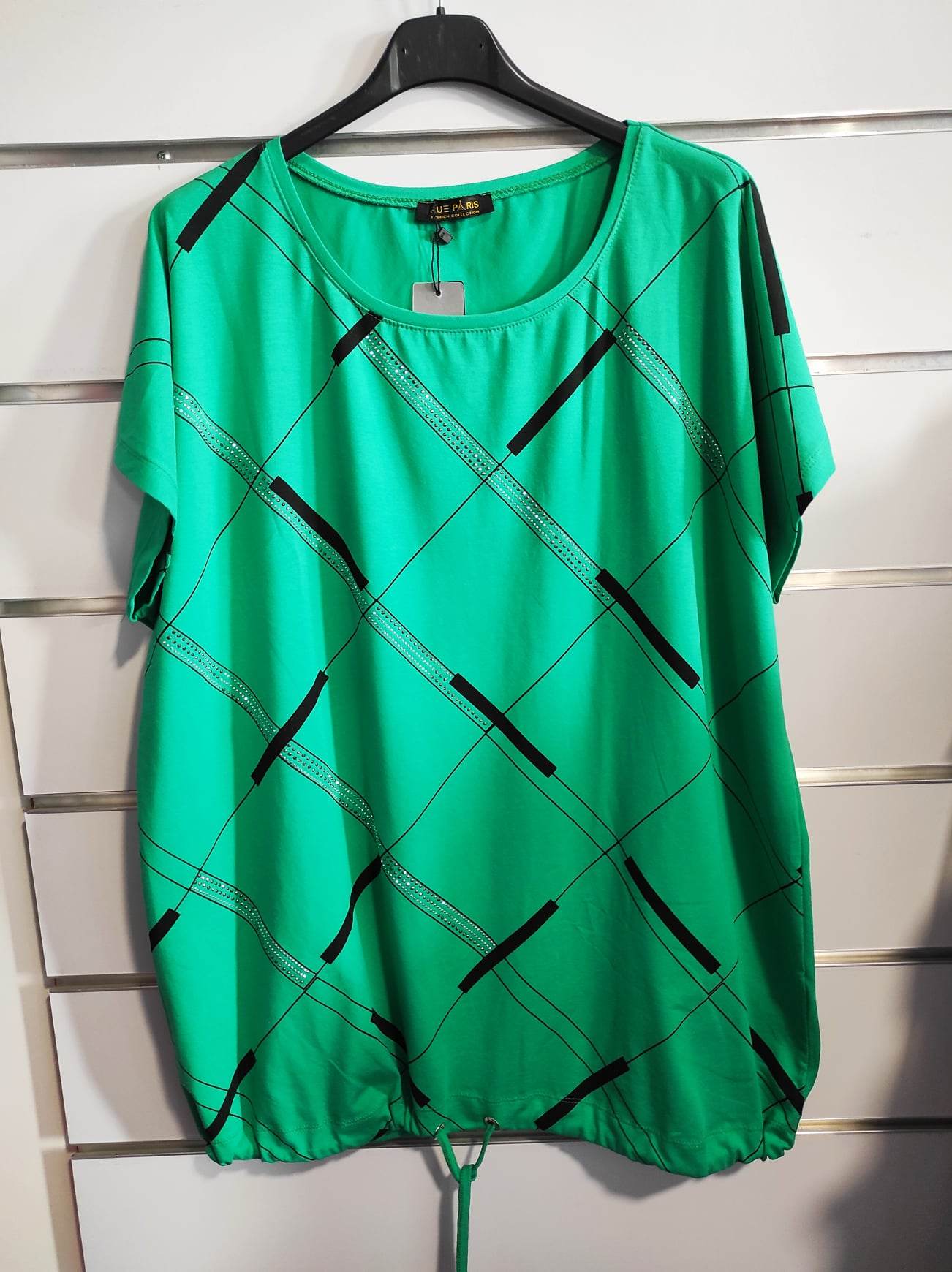Plus size bavlněné triko zelené