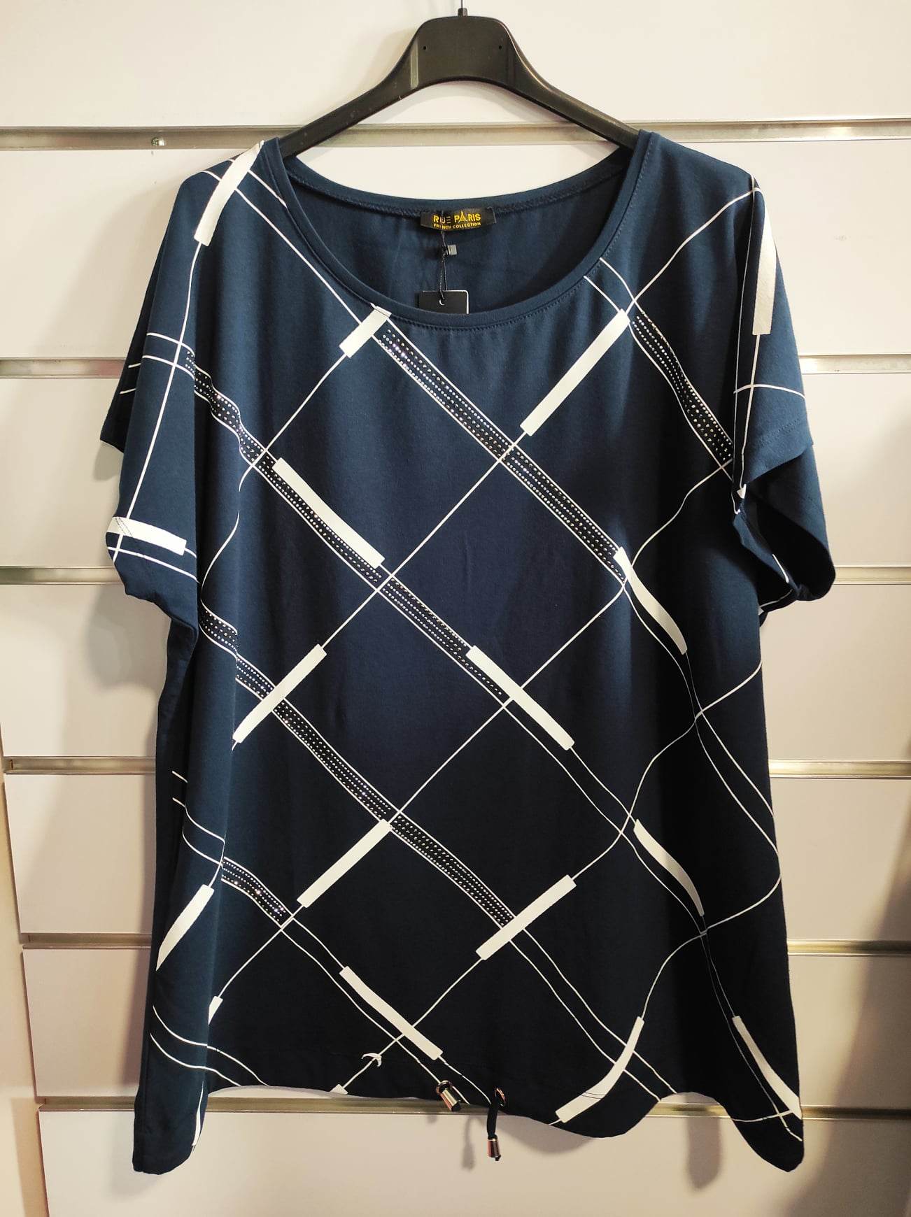 Plus size bavlněné triko tmavě modré